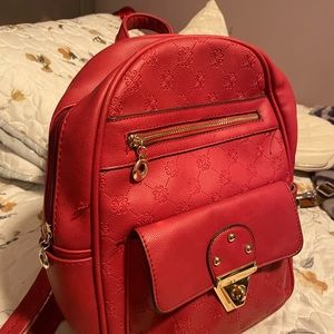 Beautiful red backpack.